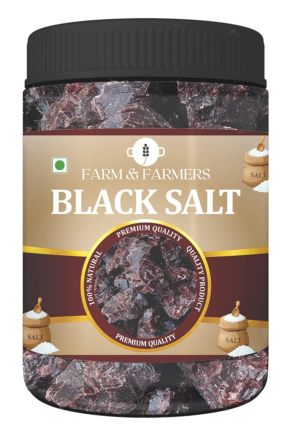 Farm & Farmers Black Salt Whole/Kala Namak, 400g/900g
