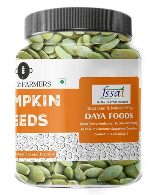 Farm & Farmers Raw Pumpkin Seeds 250Gm/500Gm - Unroasted Pumpkin Seed Rich in Protein and AAA Grade Pumpkin Seeds | Source of Iron & Zinc | High Protein Fiber Rich Superfood Snack
