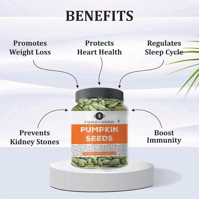 Farm & Farmers Raw Pumpkin Seeds 250Gm/500Gm - Unroasted Pumpkin Seed Rich in Protein and AAA Grade Pumpkin Seeds | Source of Iron & Zinc | High Protein Fiber Rich Superfood Snack