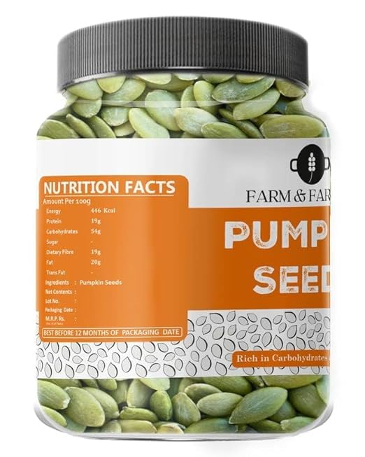 Farm & Farmers Raw Pumpkin Seeds 250Gm/500Gm - Unroasted Pumpkin Seed Rich in Protein and AAA Grade Pumpkin Seeds | Source of Iron & Zinc | High Protein Fiber Rich Superfood Snack