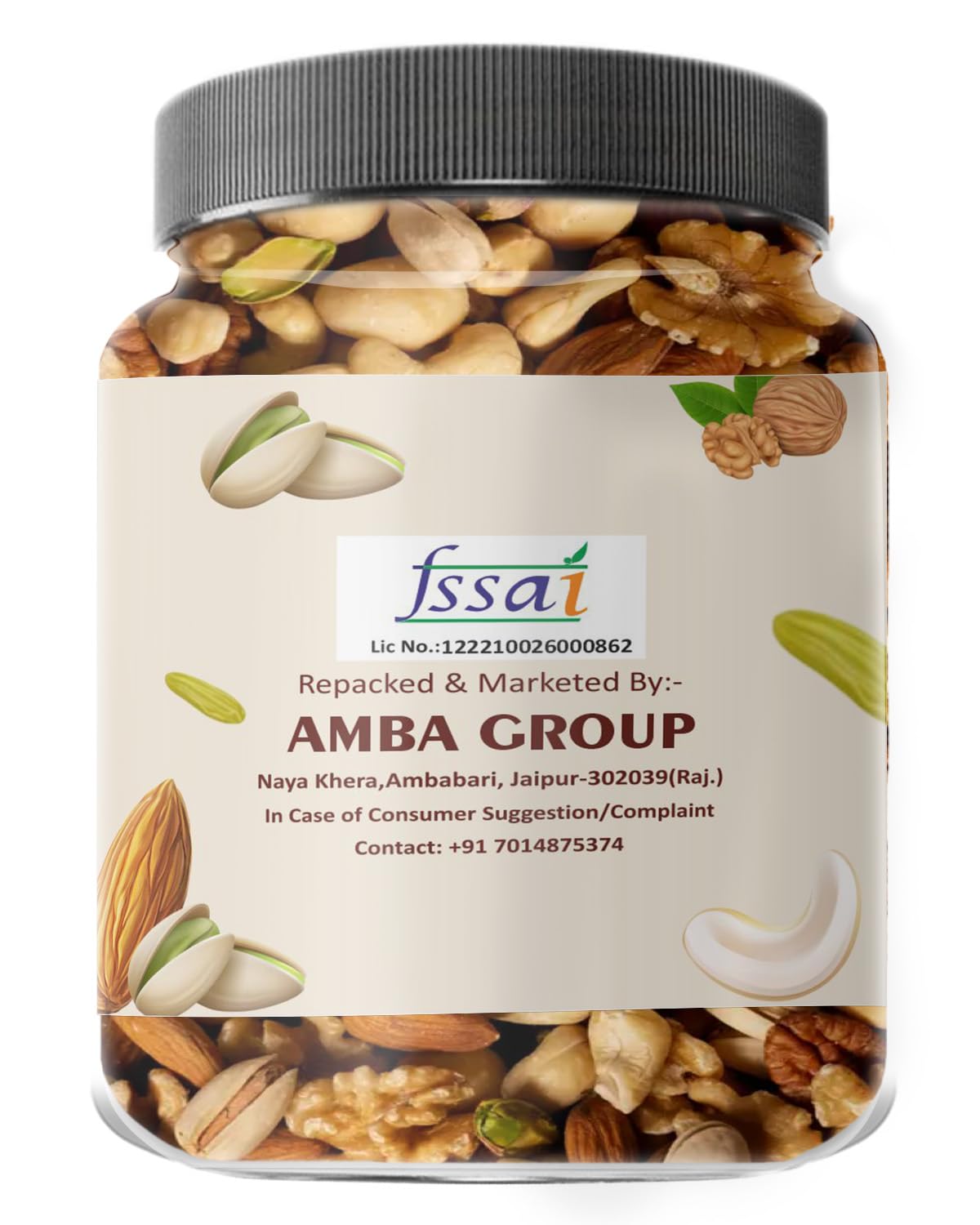 Farm & Farmers Mix Dry Fruits – Healthy Blend of Almonds, Cashews, Walnuts, Pistachios, Raisins & More – Rich in Nutrients, Perfect for Snacking & Gifting – 100% Natural, No Added Preservatives – 250g Jar