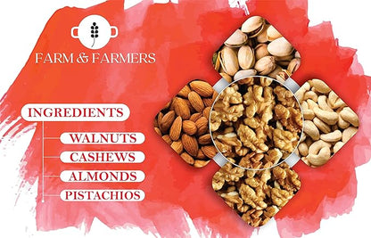 Combo of Dry Fruits Roli Chawal & Rakhi - Mix Nuts  Gifts with Kumkum ChawalAlmond Cashew Pista 100gm Each Walnut(50gm)