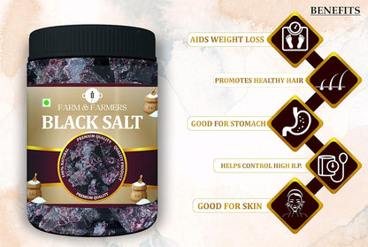 Farm & Farmers Black Salt Whole/Kala Namak, 400g/900g